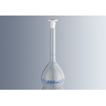 Volumetric flasks with ground joint, clear glass - Class A blue graduation