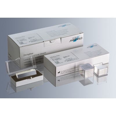 Cover glasses thickness No. 1 - Two-part boxes containing 100 pieces
