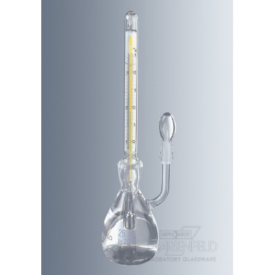 Specific gravity bottles with ground joint thermometer NS 10/19