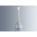 Volumetric flasks with ground joint, clear glass - Class A blue graduation
