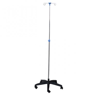 STAINLESS STEEL FIVE FEET I.V. POLE
