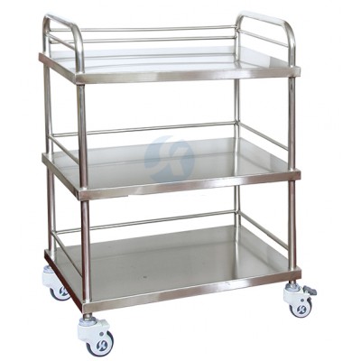 Stainless Steel Treatment Trolley with 3 shelves