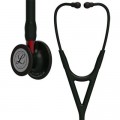 3M™ Littmann® Cardiology IV™ Diagnostic Stethoscope, Black-Finish Chestpiece, Black Tube, Red Stem and Black Headset, 69cm, 6200